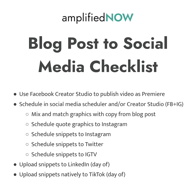 Blog post to social media checklist old