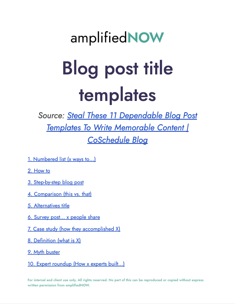 Blog post title templates