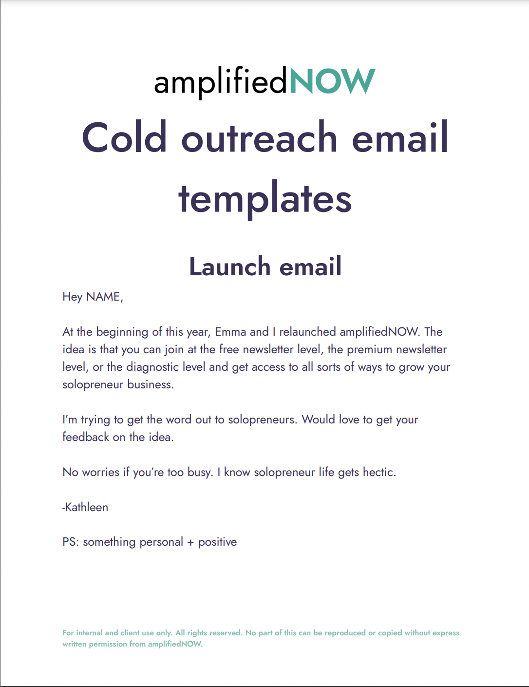 Cold outreach email templates