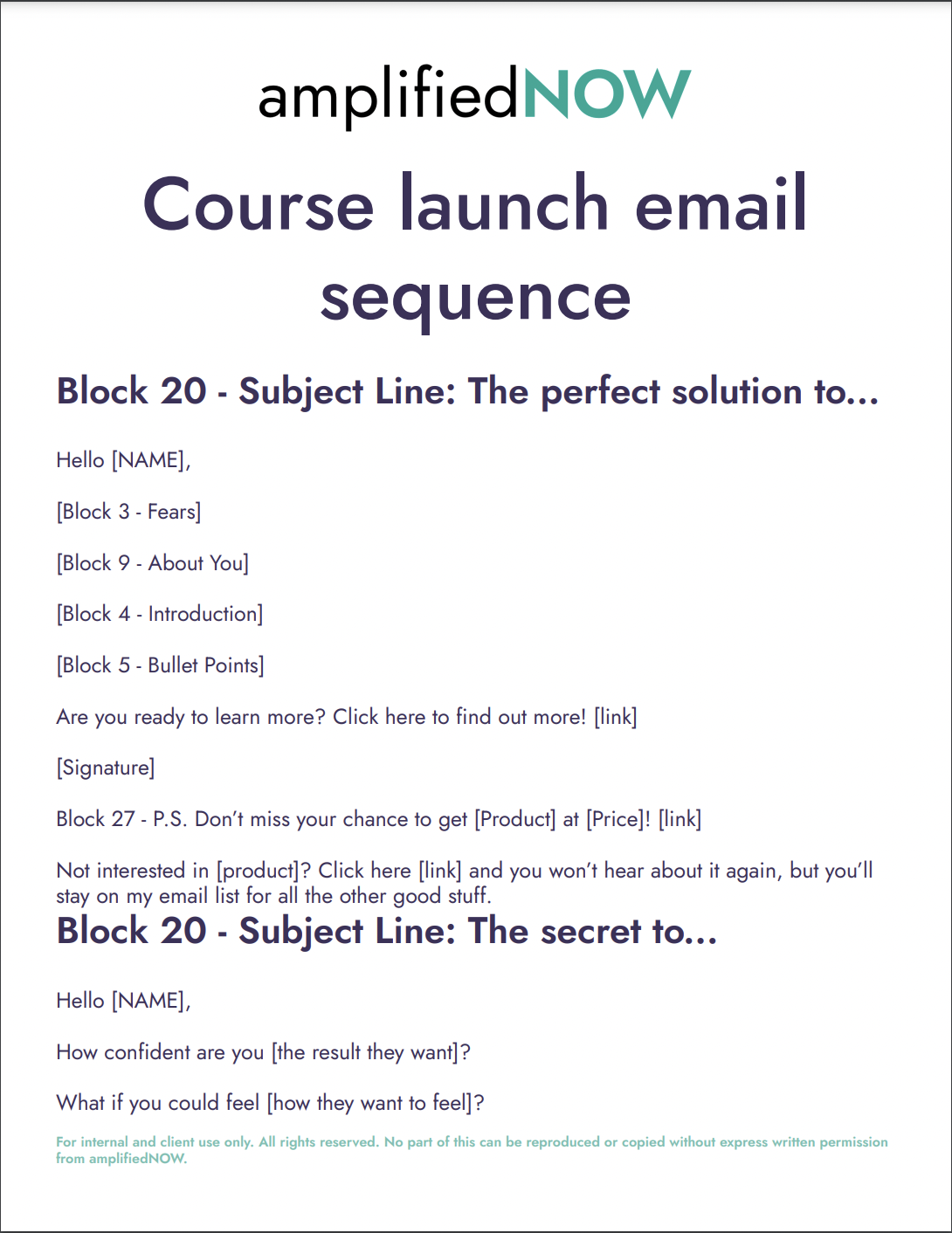 Course launch email sequence