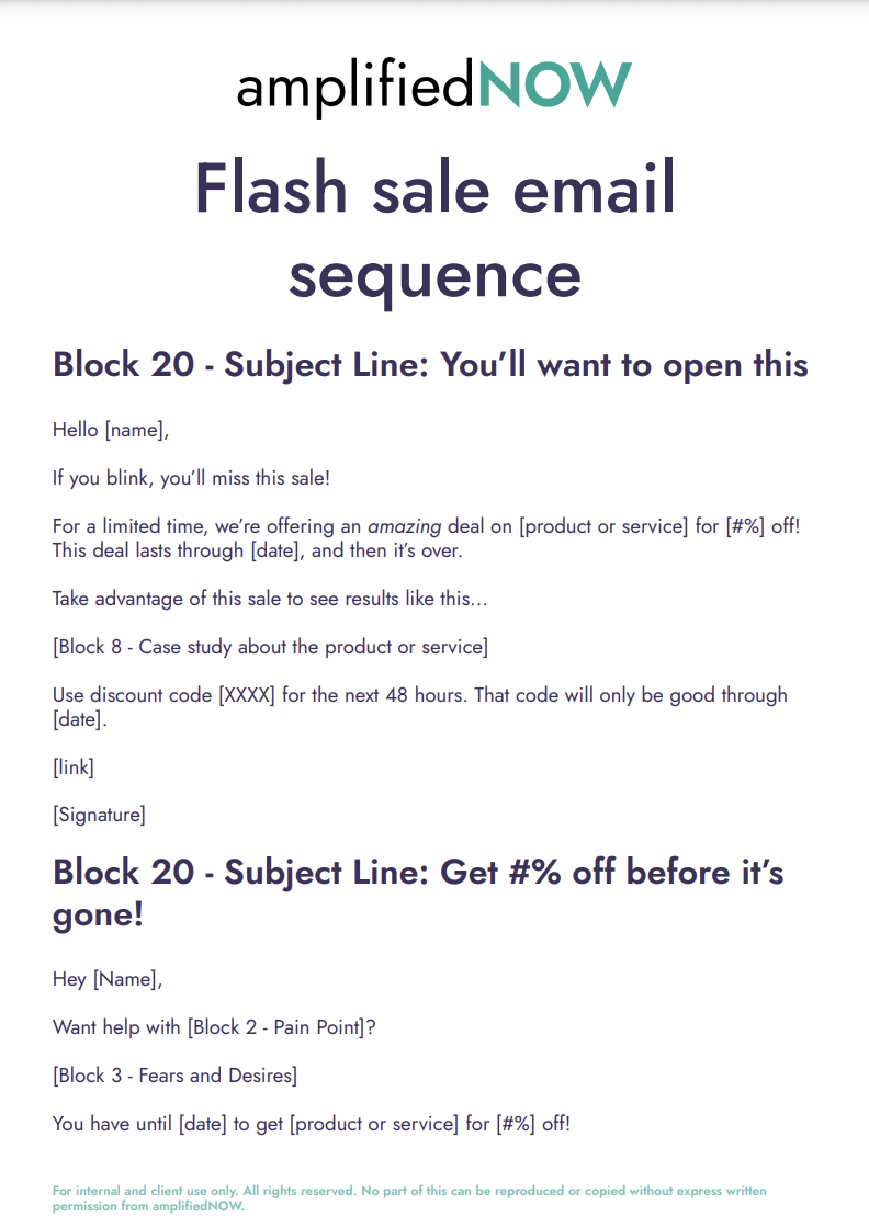 Flash Sale Email Sequence