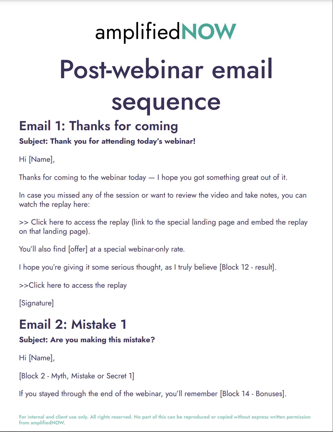 Post Webinar Email Sequence