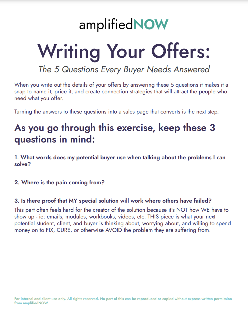 Writing Your Offer