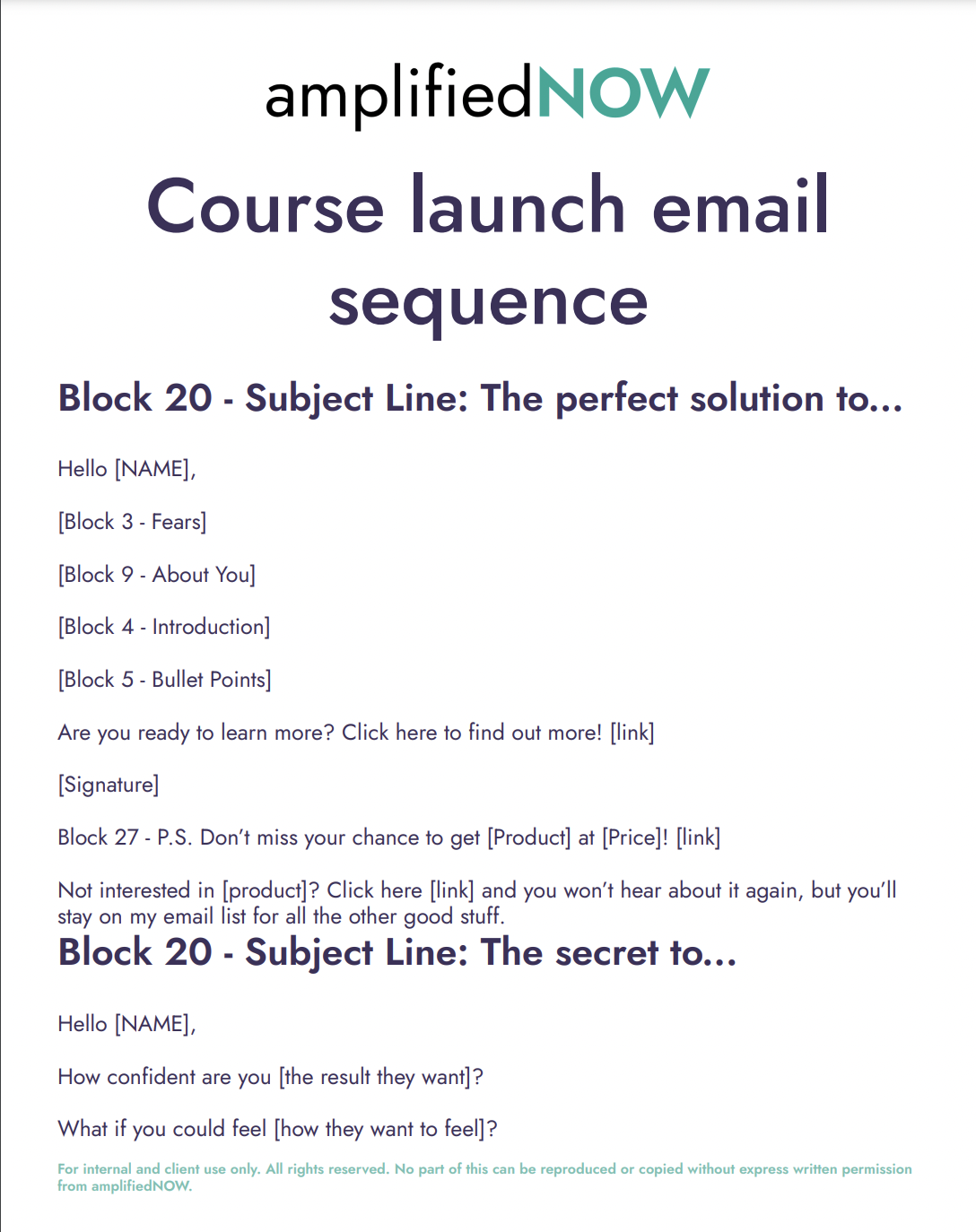 Course Launch Email Sequence