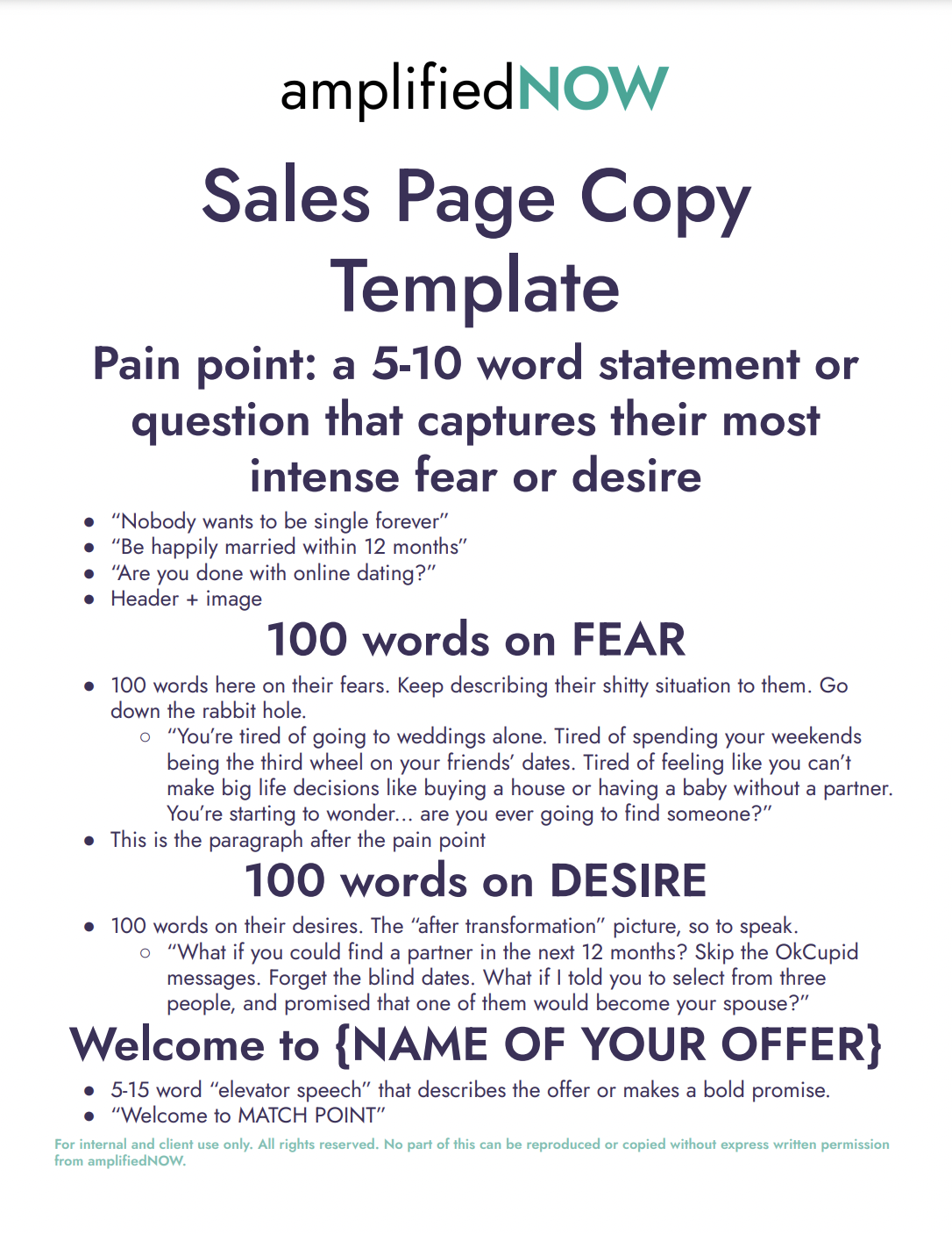 Sales Page Copy Template