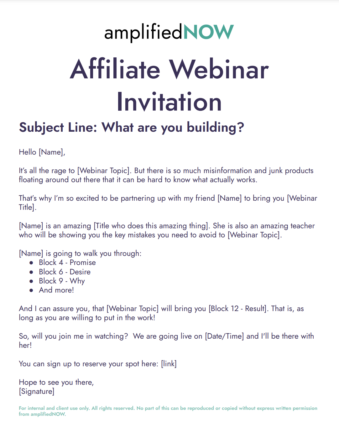 Affiliate Webinar Invite